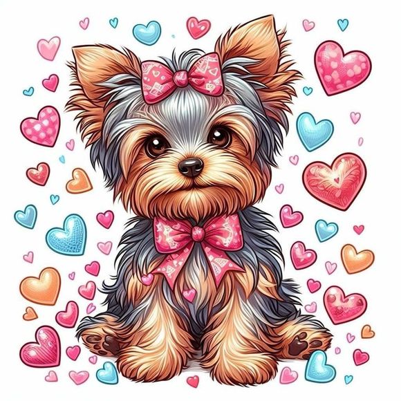 Yorkie Valentines Day Magnet - Picture 1 of 4